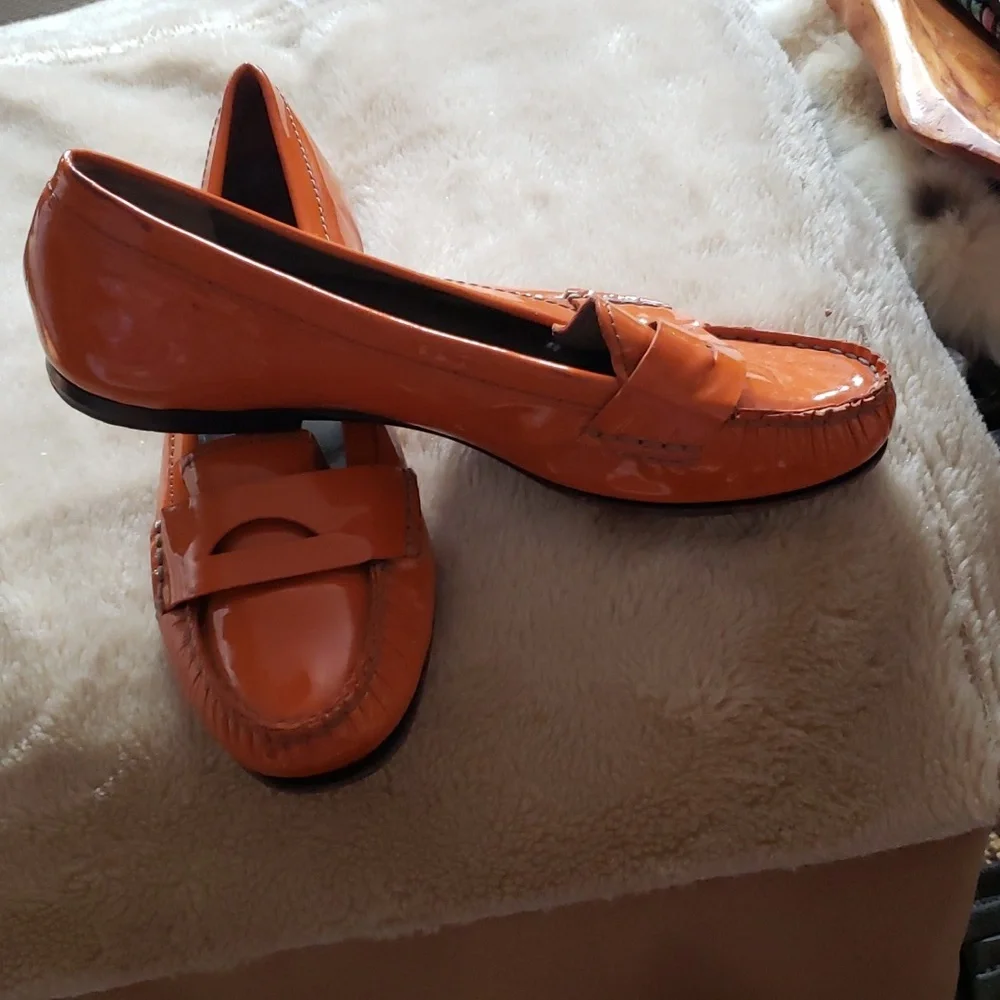 Cole Haan orange patent leather penny loafers 9M - Picture 3 of 3